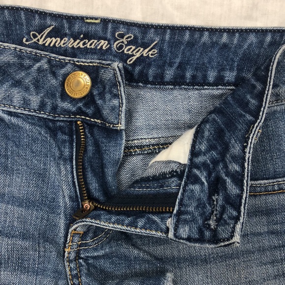 American Eagle Women’s CutOff Peak-A-Boo Glitter Star Pockets Jean Shorts/Size:4 - Picture 4 of 10